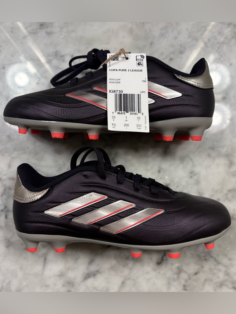 adidas Copa Pure 2 League FG Junior Soccer Cleats Youth 1.5 Unisex Boy Girl